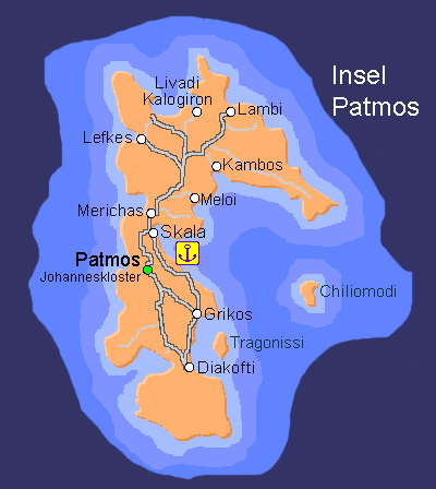 Inselkarte von Patmos