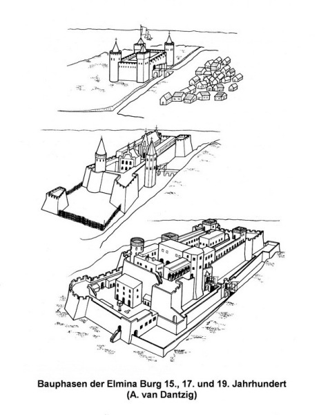 Die Bauphasen der Burg St. Georges in Elmina (A. van Dantzig)