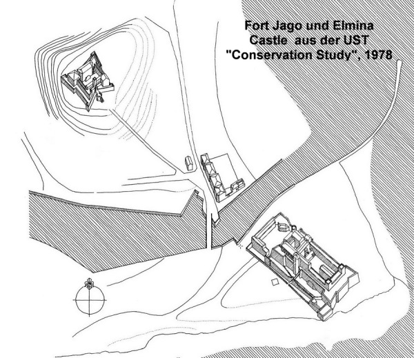 Burg Elmina und Fort St. Jago ("Conservation Study", Architekturfakultät, UST, Kumasi, 1978)