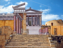 Der Tempel des Zeus im Originalzustand (aus "Jordanien einst und jetzt")