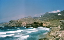 Küste von Naxos bei Sturm, Juli 1964